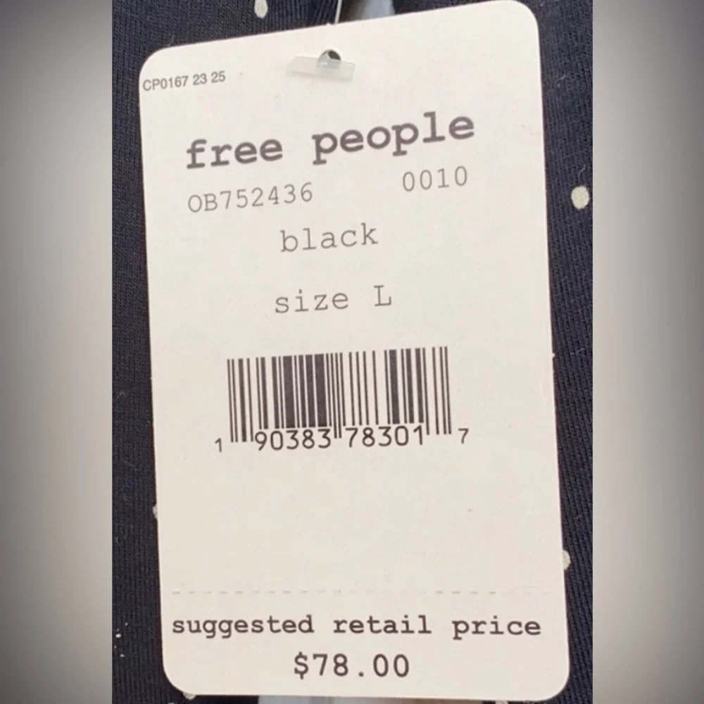 💫 FREE PEOPLE What A Babe Top Black with White Polka Dot Bell Sleeve Blouse NWT - Picture 5 of 15